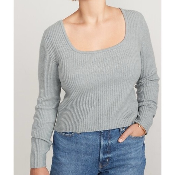 💎 Old Navy Fitted Long Sleeve Rib Knit Top - Picture 1 of 8